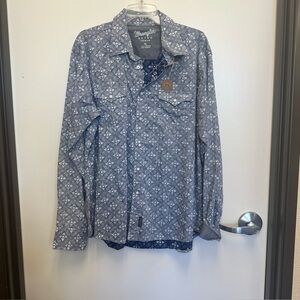 Wrangler Retro Gray and Blue Shirt